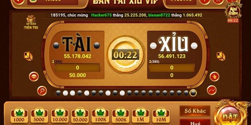 Dựa vào yếu tố may rủi trong game tài xỉu sảnh rồng